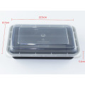 Rectángulo de rectángulo único BPA Free Meal Prep Envases de plástico para el almacenamiento de alimentos con tapas Apilable Microwavable